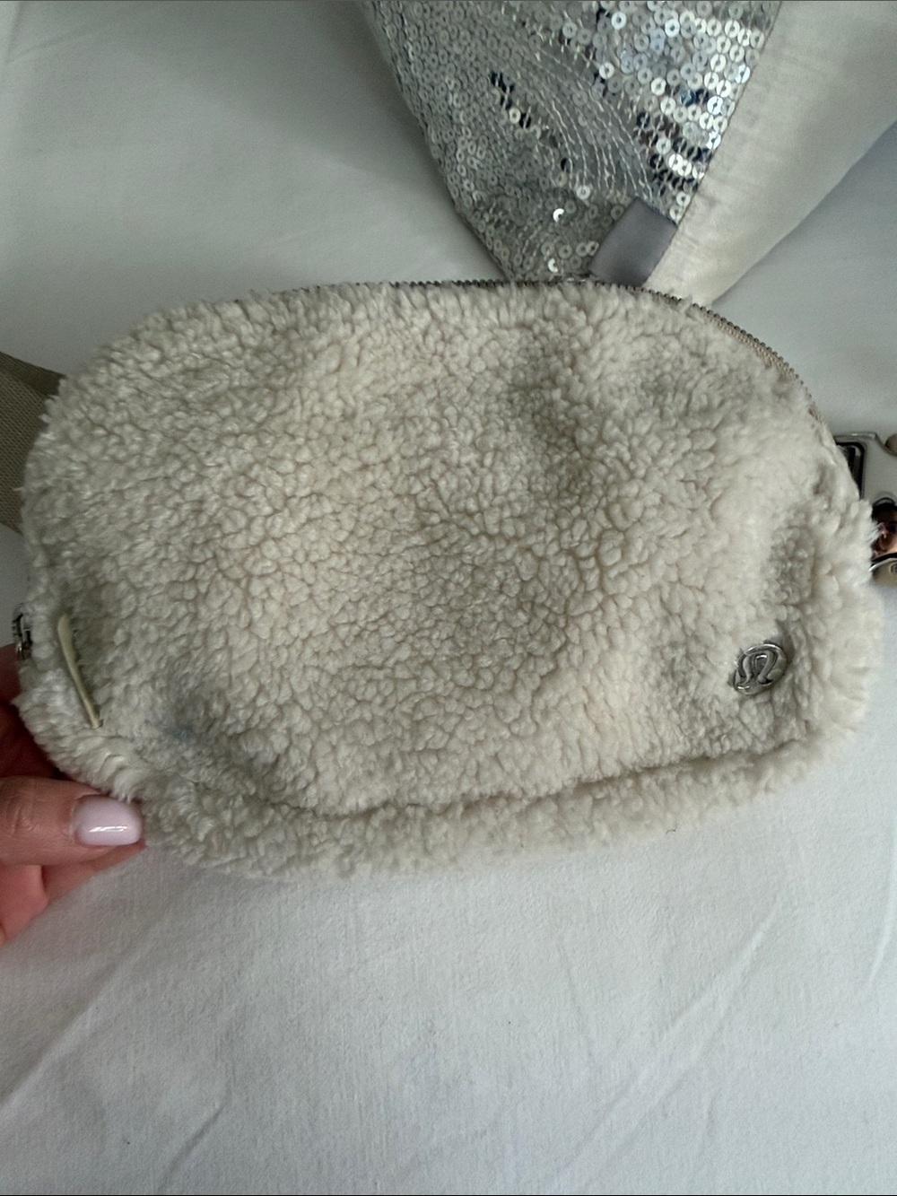 lululemon athletica Cream Sherpa Mini Belt Bag